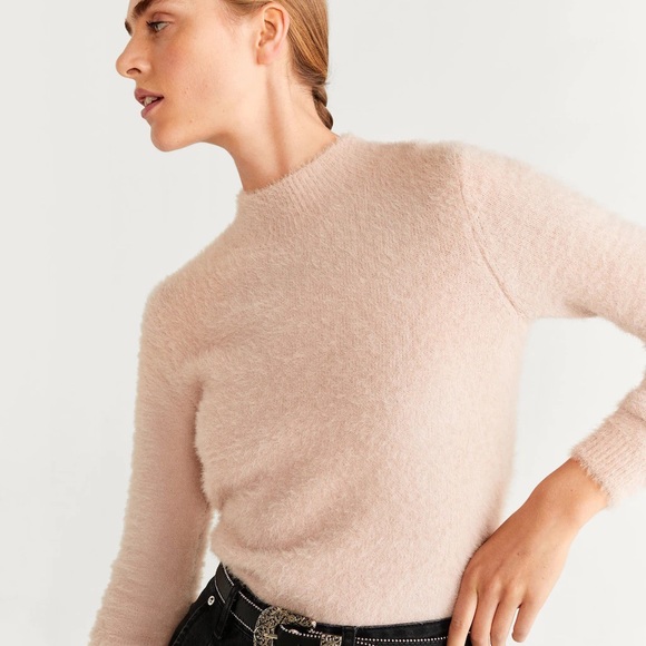 NWT Mango pink textured knit sweater - Picture 4 of 8